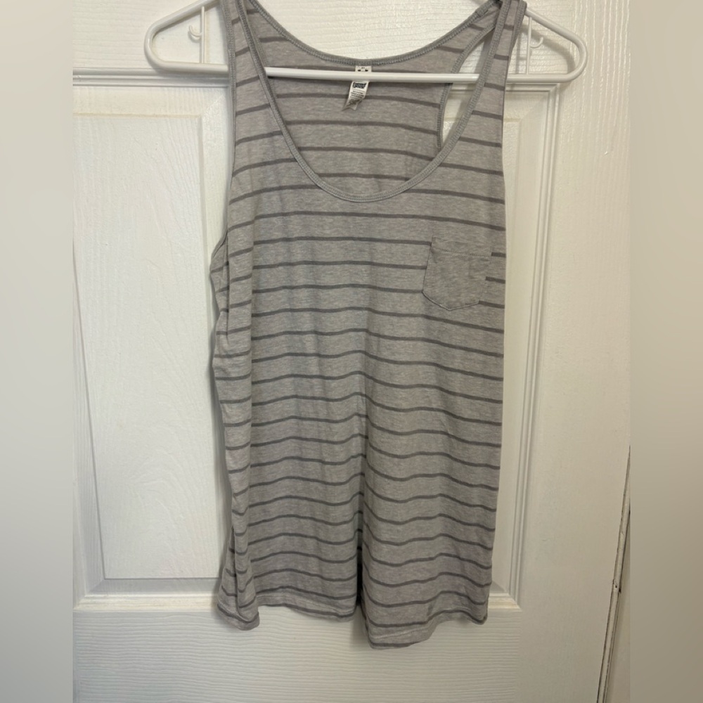 Under Armour Heather Gray Striped Tank Top